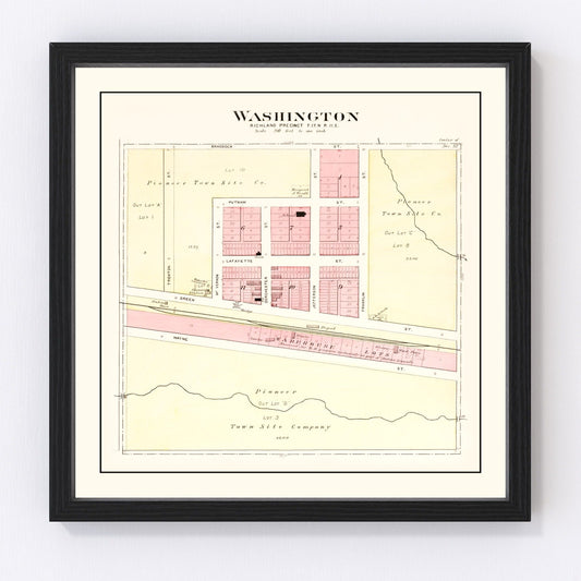 Vintage Map of Washington, Nebraska 1908