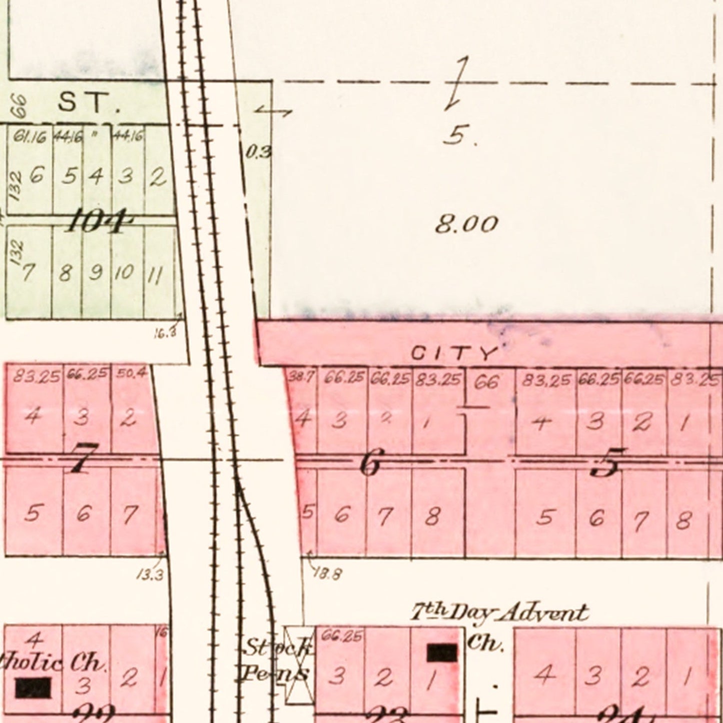 Vintage Map of Fort Calhoun, Nebraska 1908