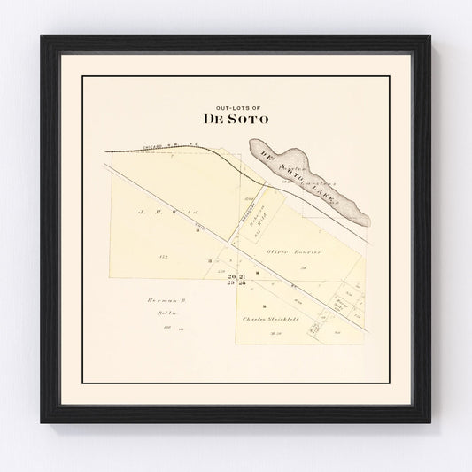 Vintage Map of Desoto, Nebraska 1908