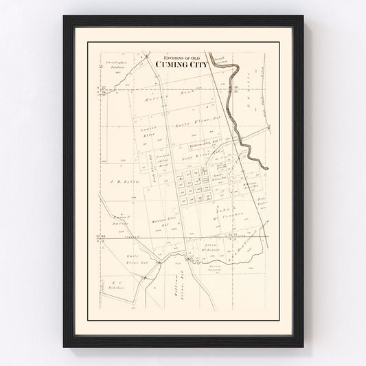 Vintage Map of Cuming, Nebraska 1908