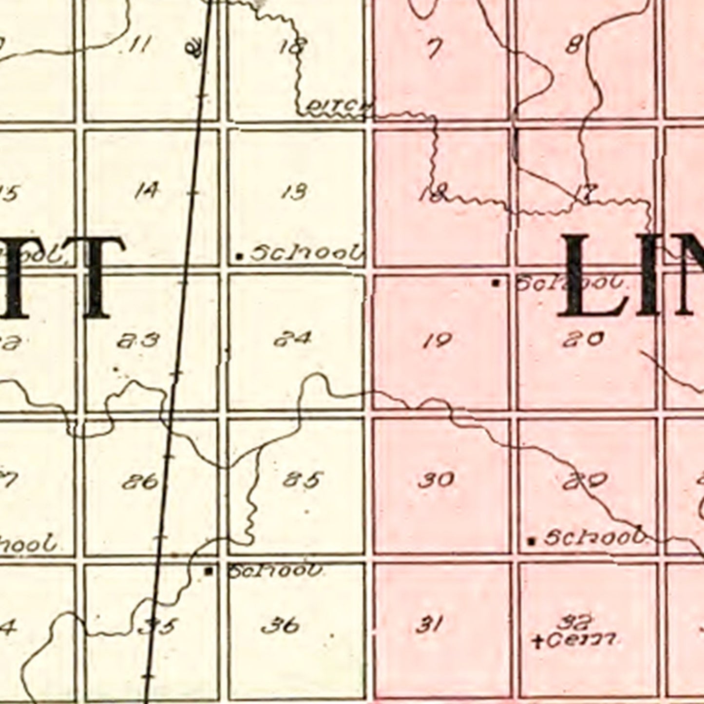 Vintage Map of Buena Vista County, Iowa 1908