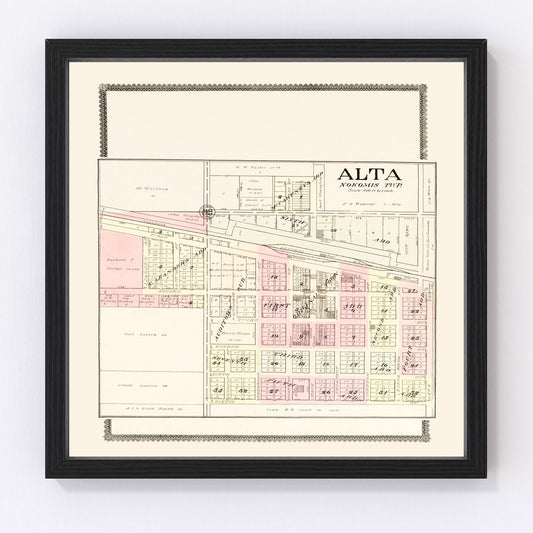 Vintage Map of Alta, Iowa 1908