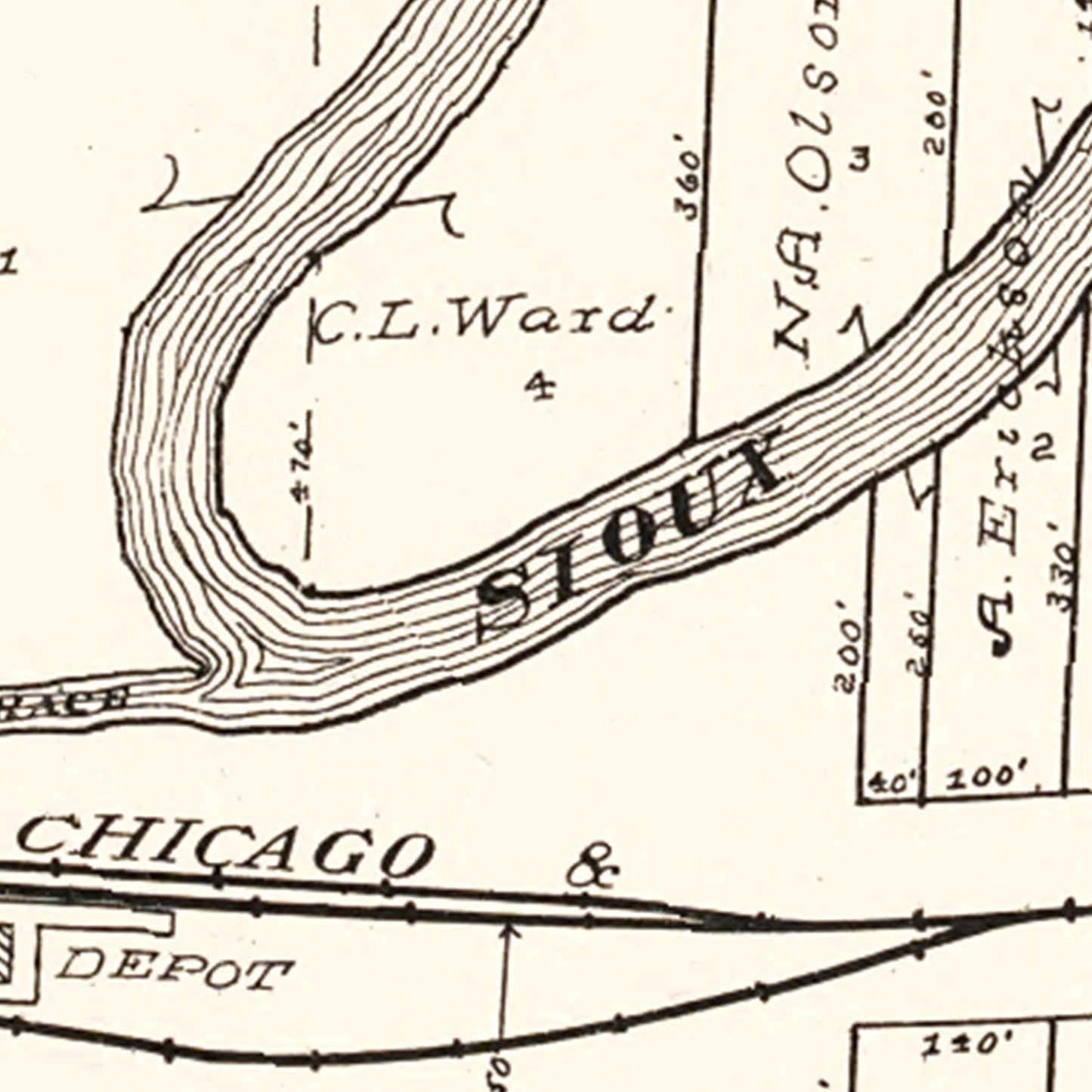 Vintage Map of Linn Grove, Iowa 1908