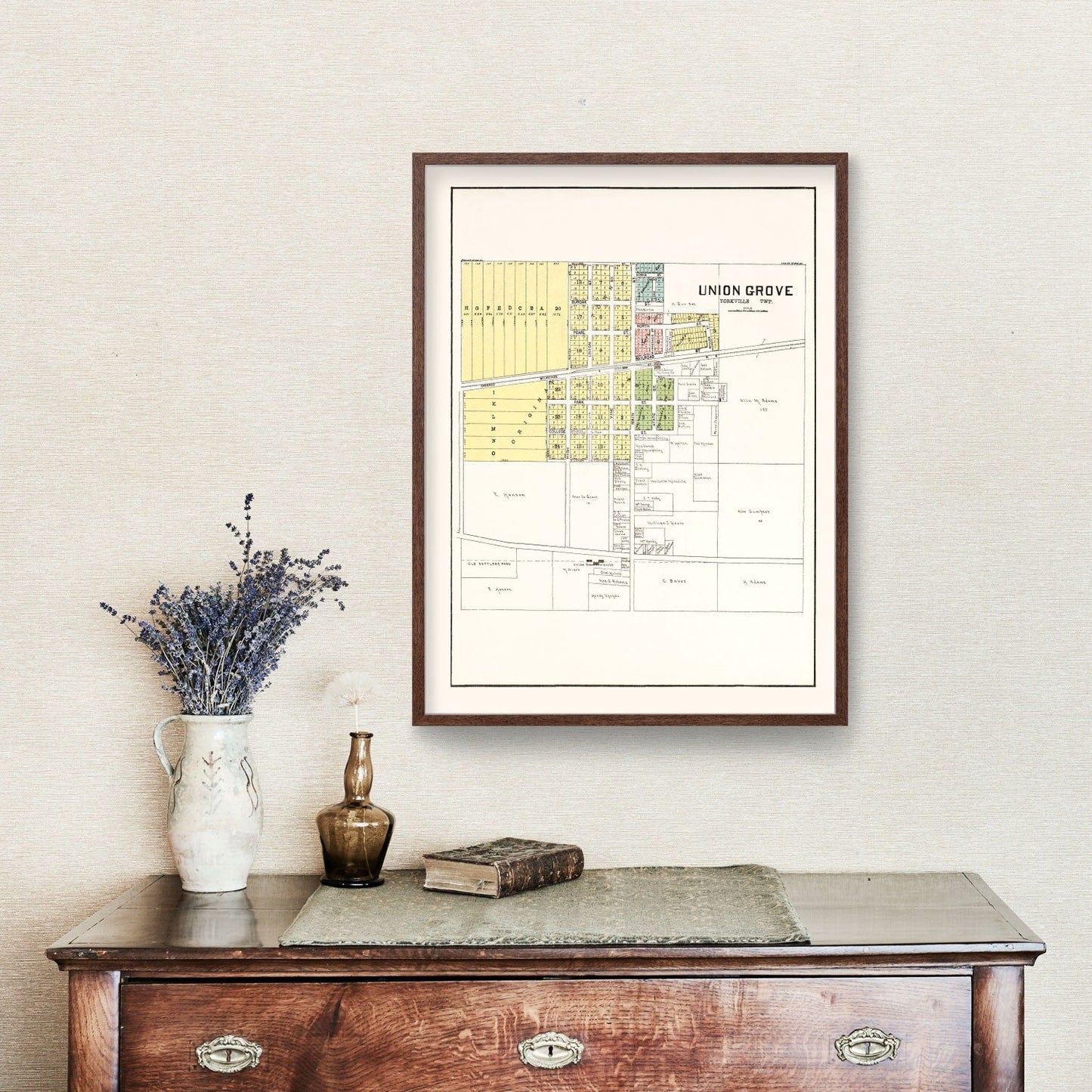 Vintage Map of Union Grove, Wisconsin 1908