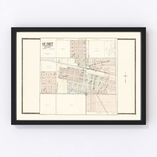 Vintage Map of De Smet, South Dakota 1909