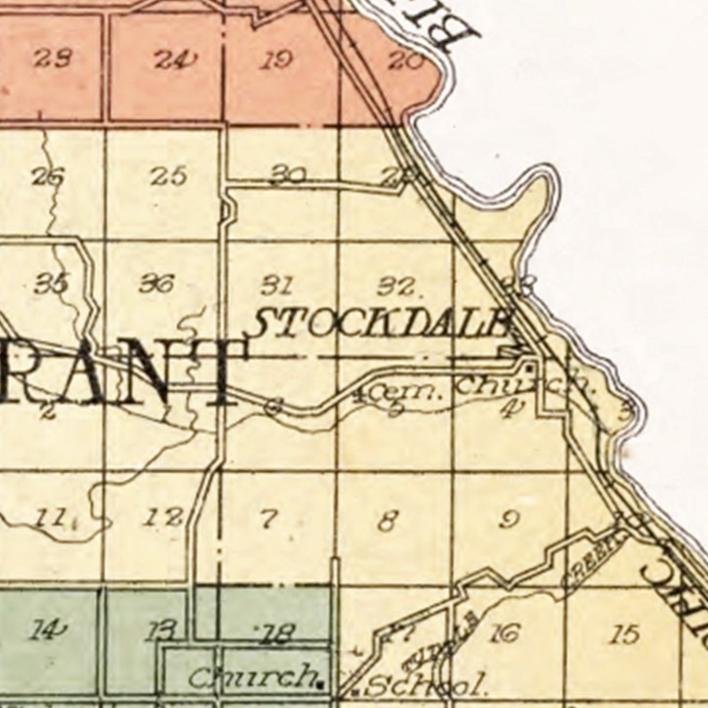 Vintage Map of Riley County, Kansas 1909