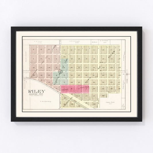 Vintage Map of Riley, Kansas 1909
