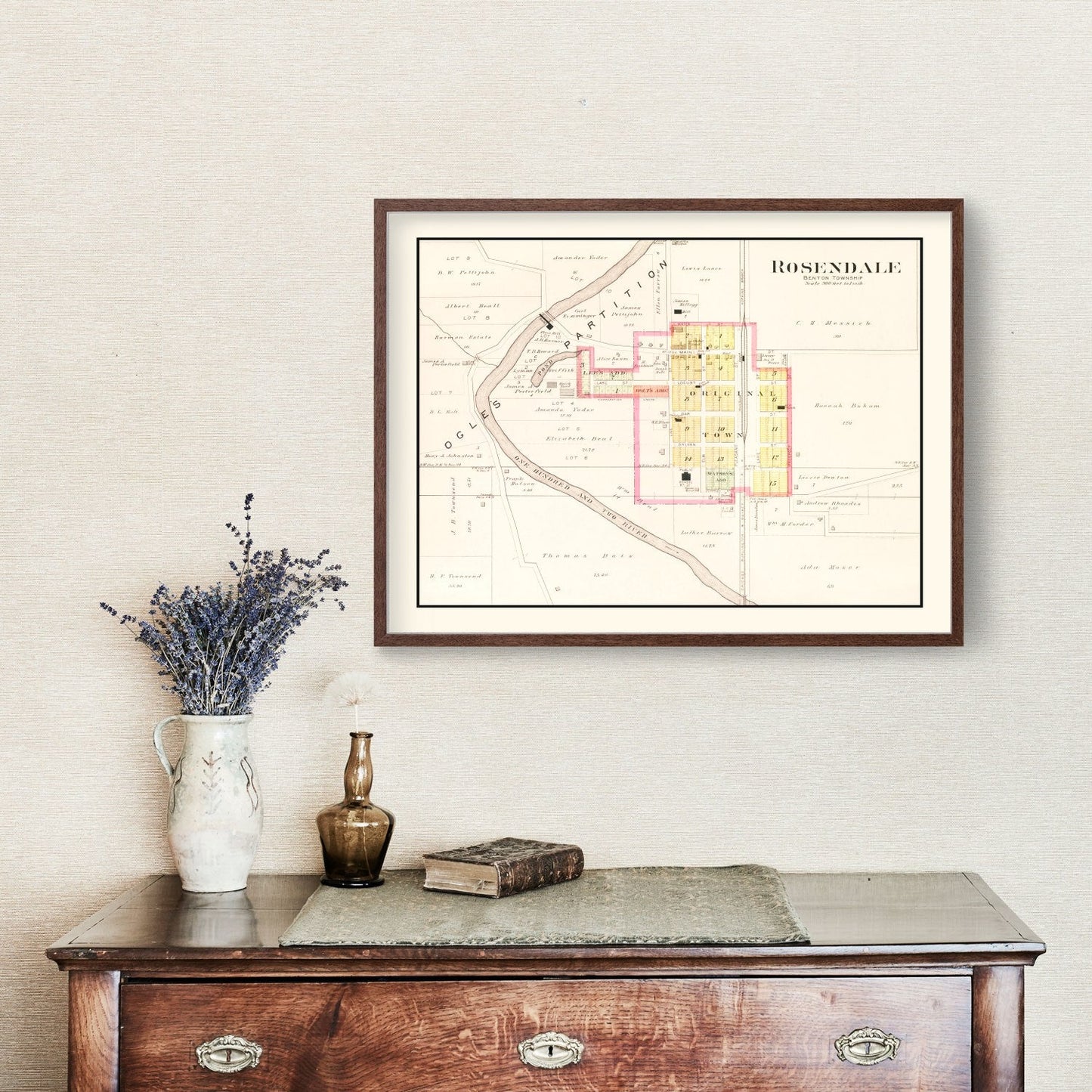 Vintage Map of Rosendale, Missouri 1909