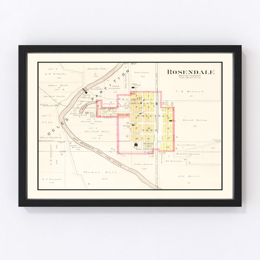 Vintage Map of Rosendale, Missouri 1909