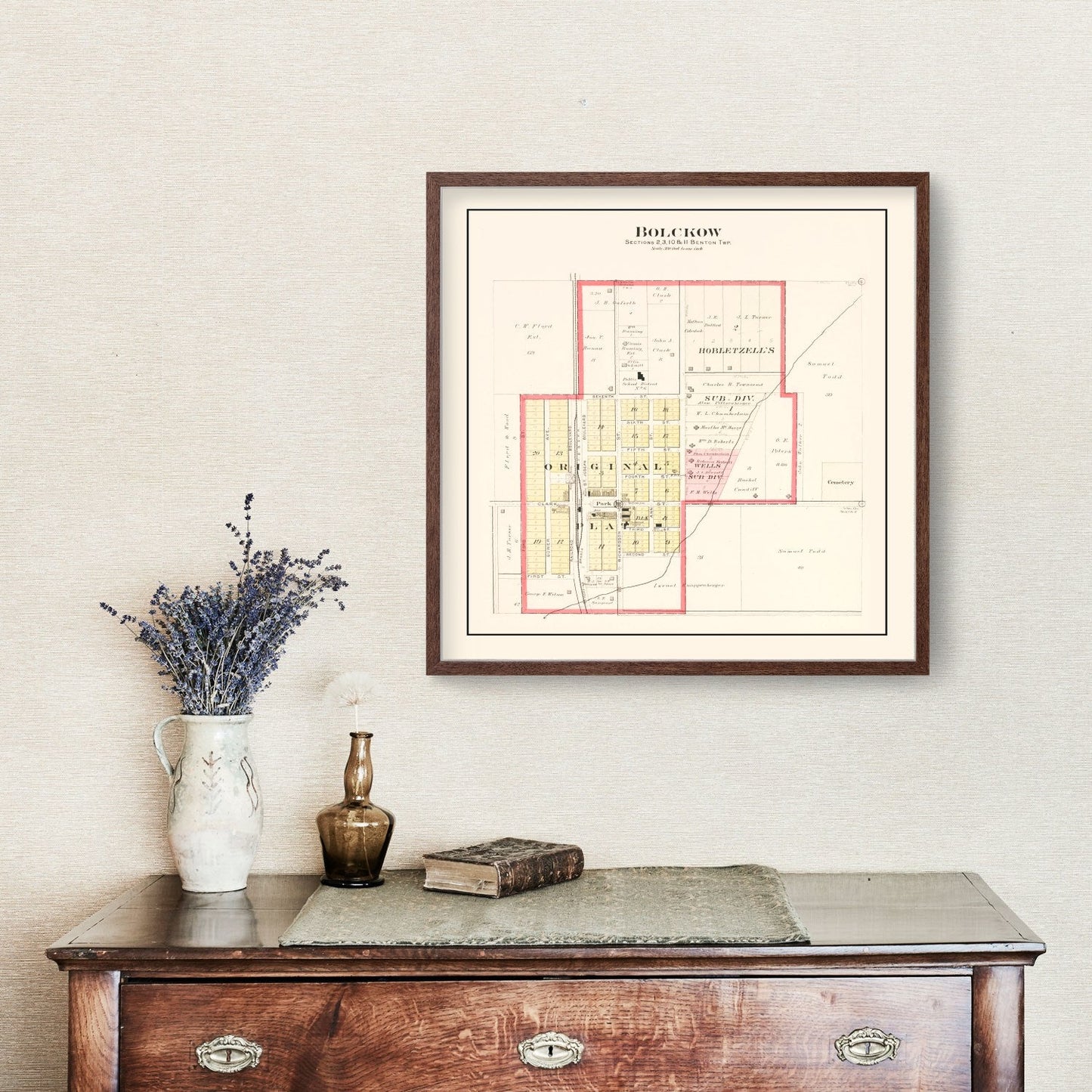 Vintage Map of Bolckow, Missouri 1909