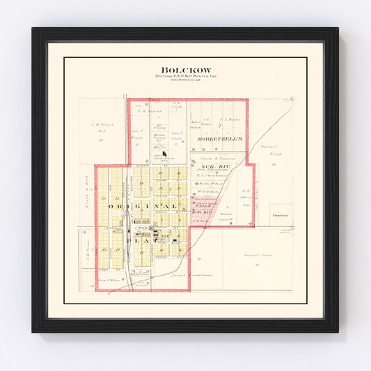 Vintage Map of Bolckow, Missouri 1909