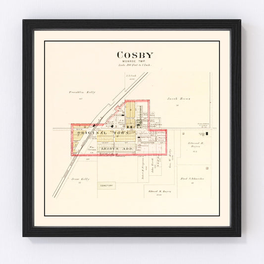 Vintage Map of Cosby, Missouri 1909