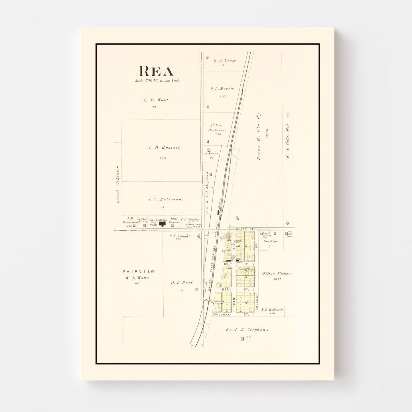 Vintage Map of Rea, Missouri 1909