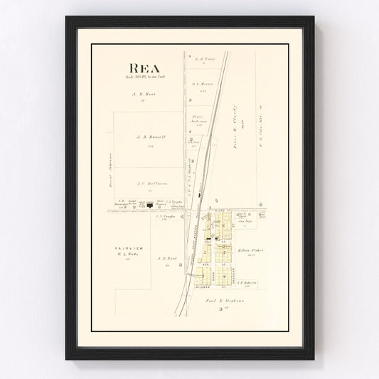Vintage Map of Rea, Missouri 1909