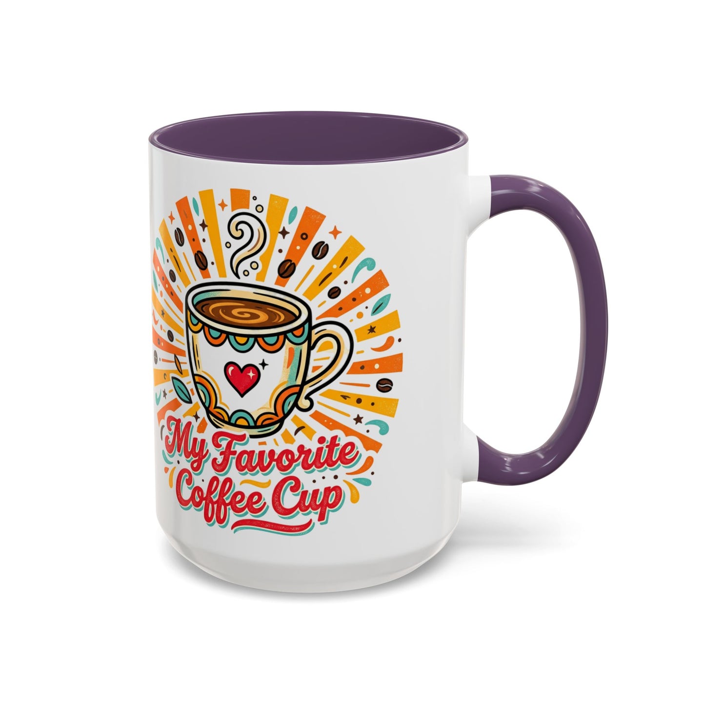 My Favorite Coffee Cup Accent Mug — Colorful Ceramic Coffee Mug (11/15oz)