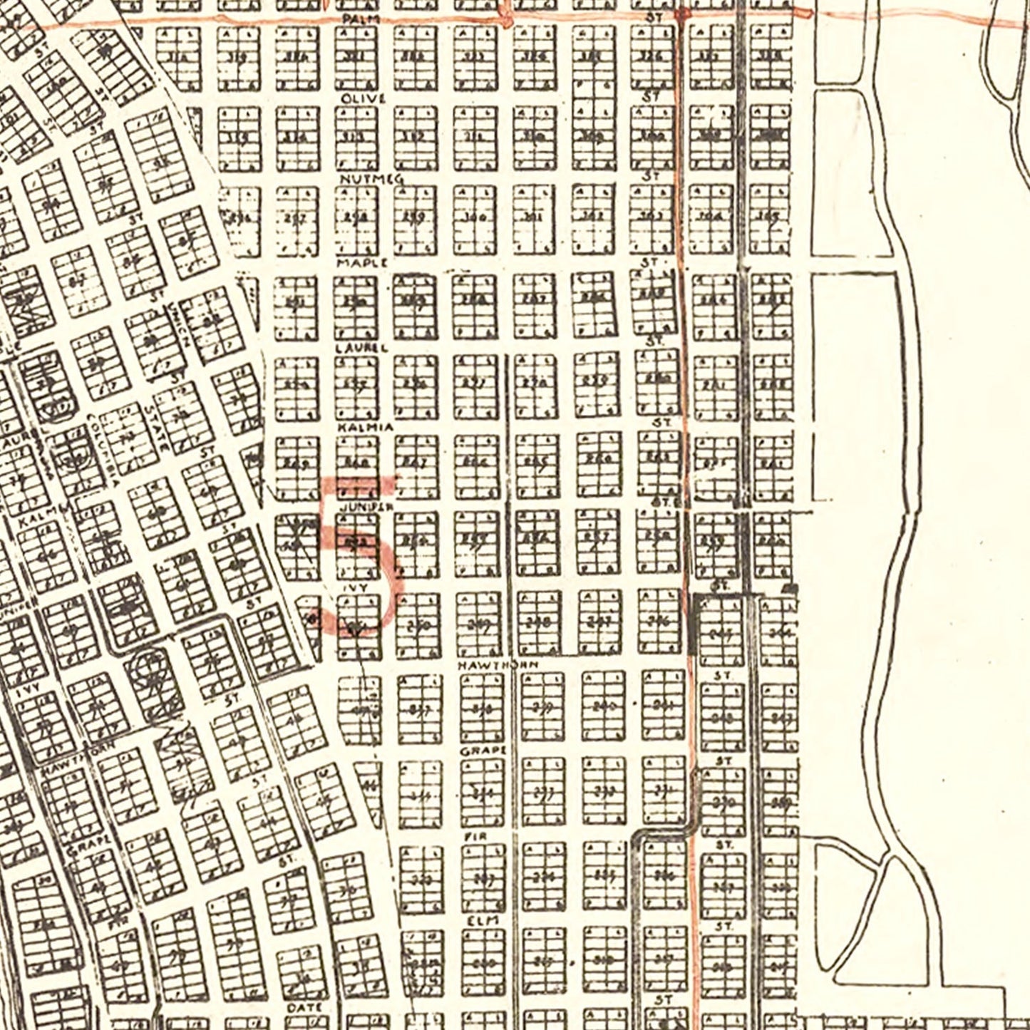 Vintage Map of San Diego, California 1912