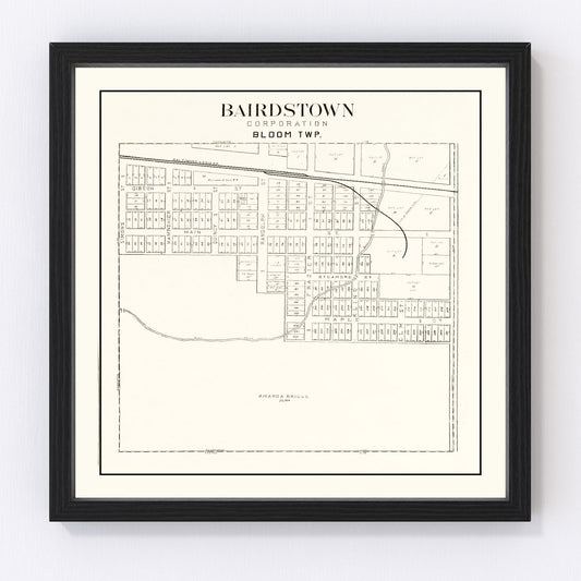 Vintage Map of Bairdstown, Ohio 1912