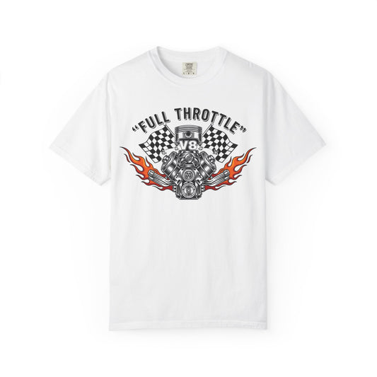 Full Throttle V8 Engine T-shirt | Racing Flags, Flames