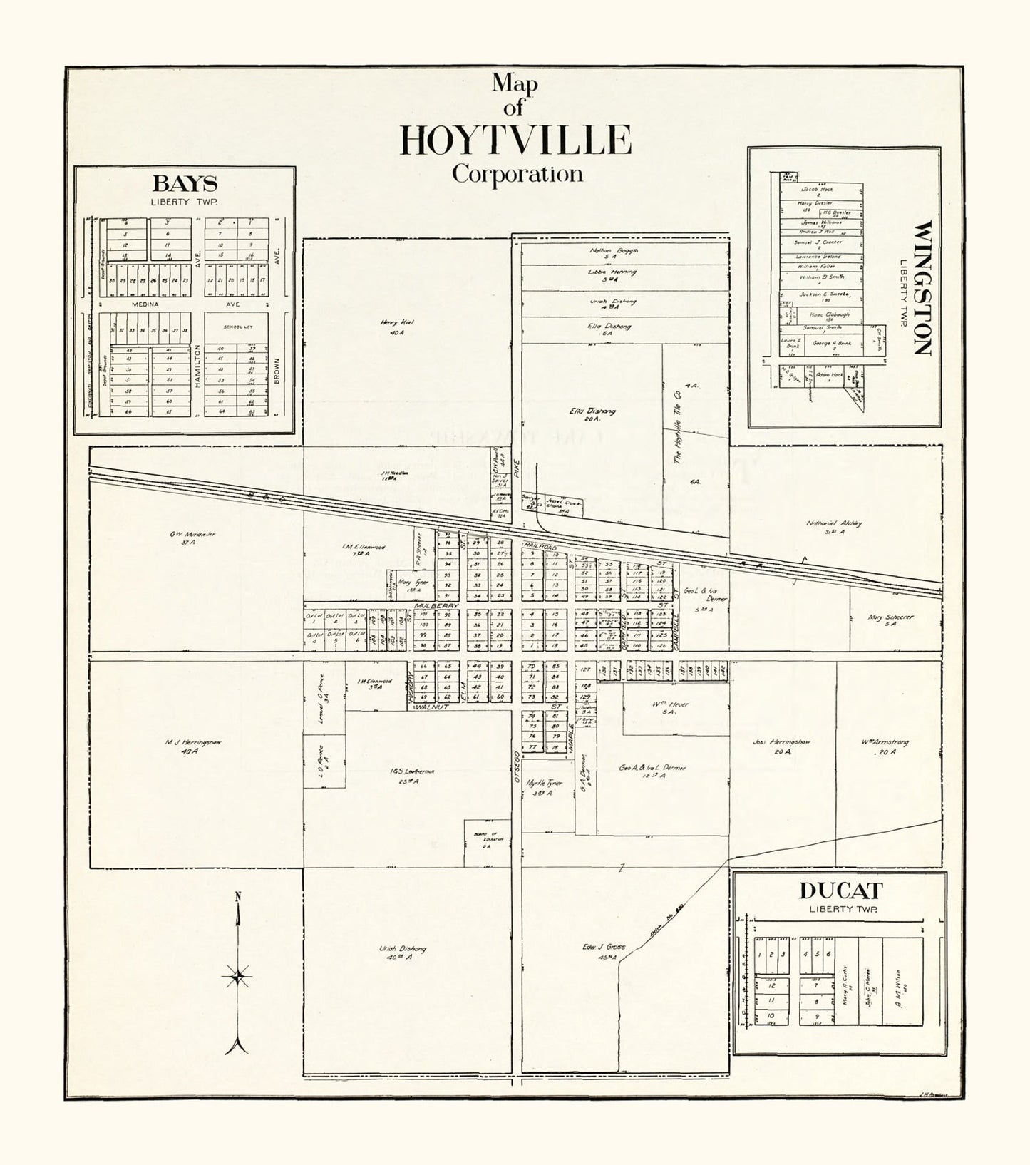 Vintage Map of Hoytville, Ohio 1912