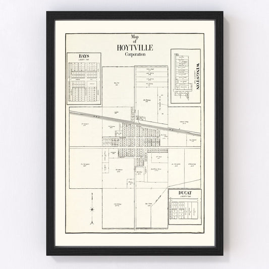 Vintage Map of Hoytville, Ohio 1912