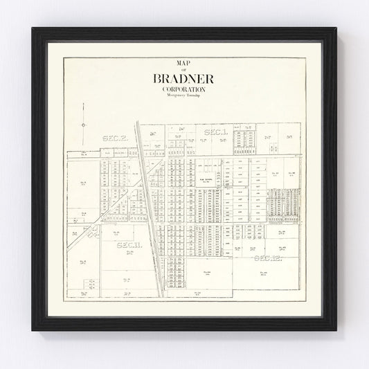 Vintage Map of Bradner, Ohio 1912