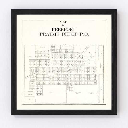 Vintage Map of Freeport, Ohio 1912