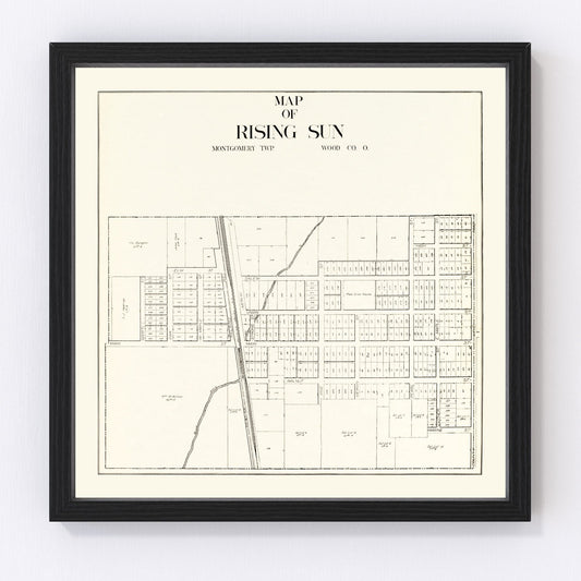 Vintage Map of Rising Sun, Ohio 1912