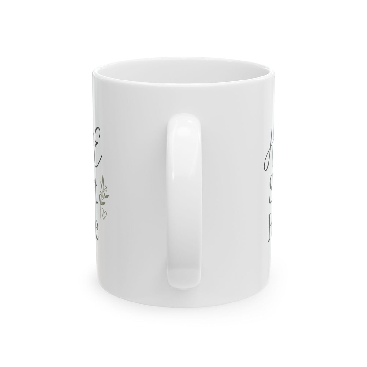Home Sweet Home Ceramic Mug — Cozy Script Coffee Cup (11oz & 15oz)