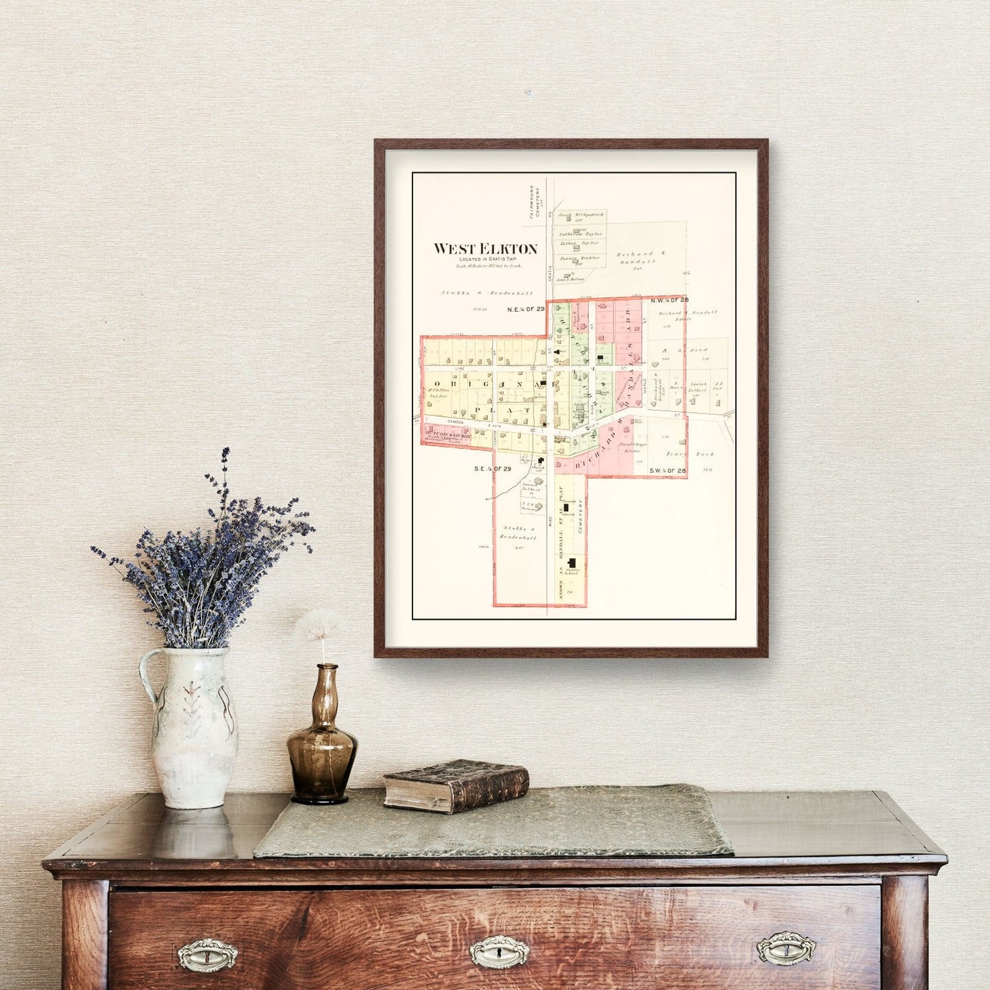 Vintage Map of West Elkton, Ohio 1912