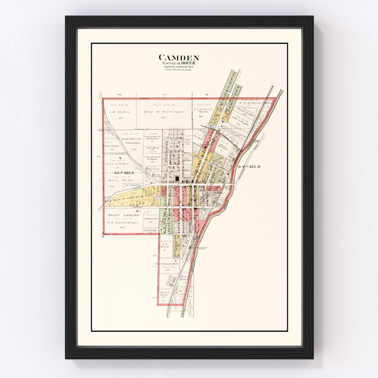 Vintage Map of Camden, Ohio 1912