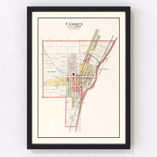 Vintage Map of Camden, Ohio 1912