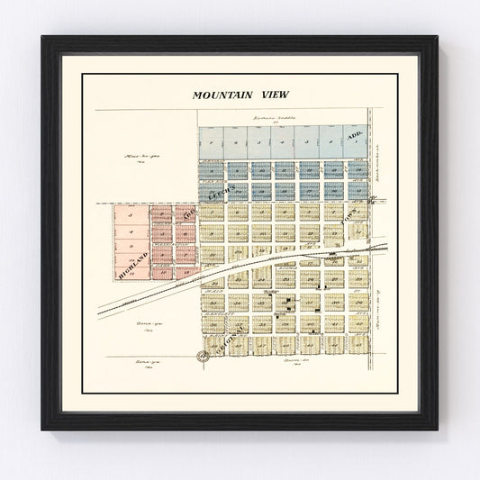 Vintage Map of Mountain View, Oklahoma 1913