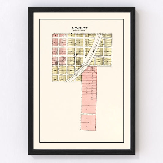 Vintage Map of Lugert, Oklahoma 1913