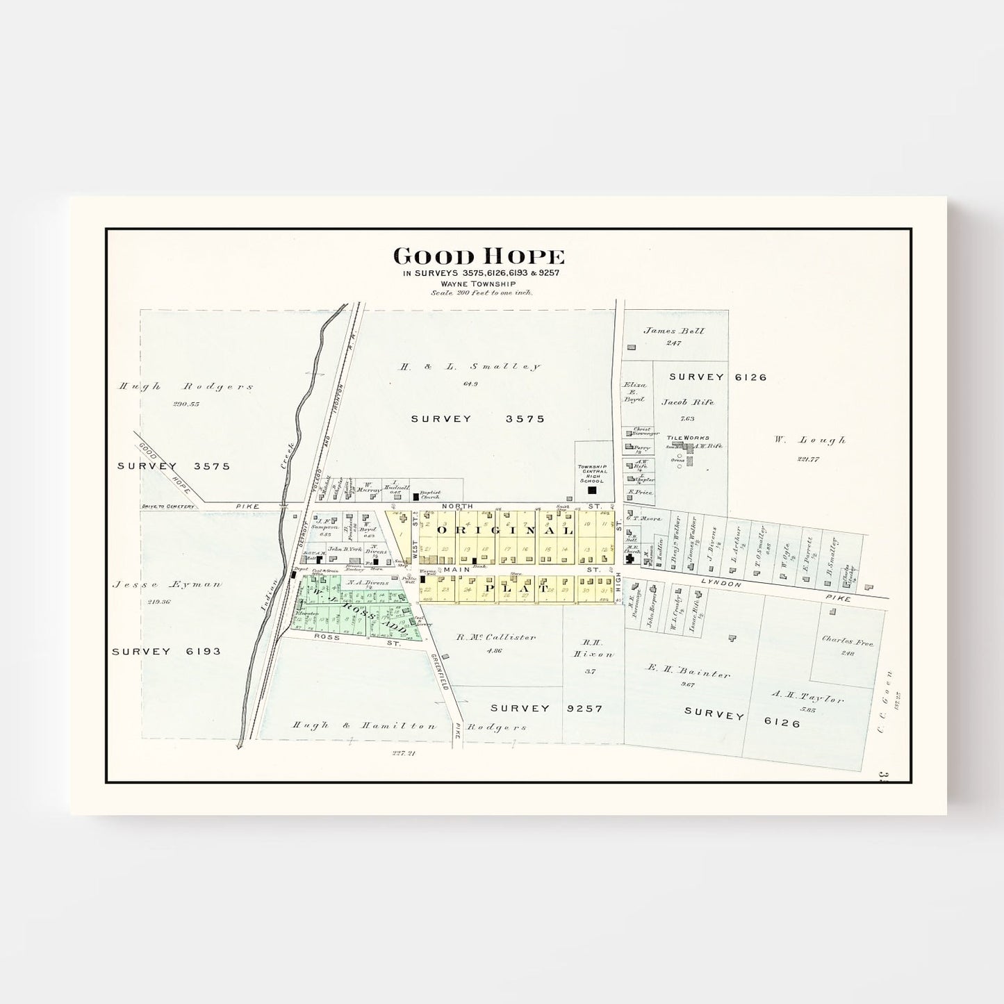 Vintage Map of Good Hope, Ohio 1913