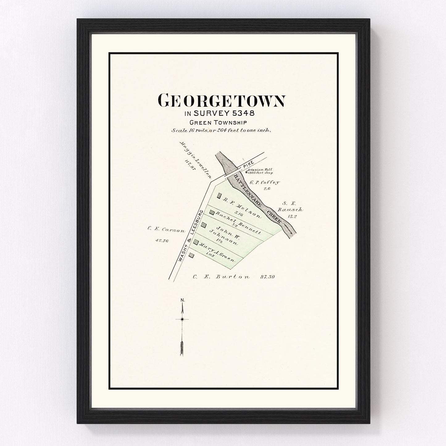 Vintage Map of Georgetown, Ohio 1913