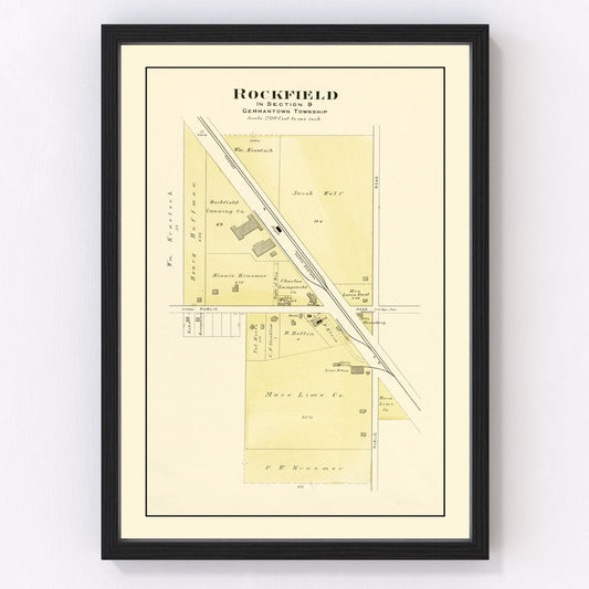 Vintage Map of Rockfield, Wisconsin 1915