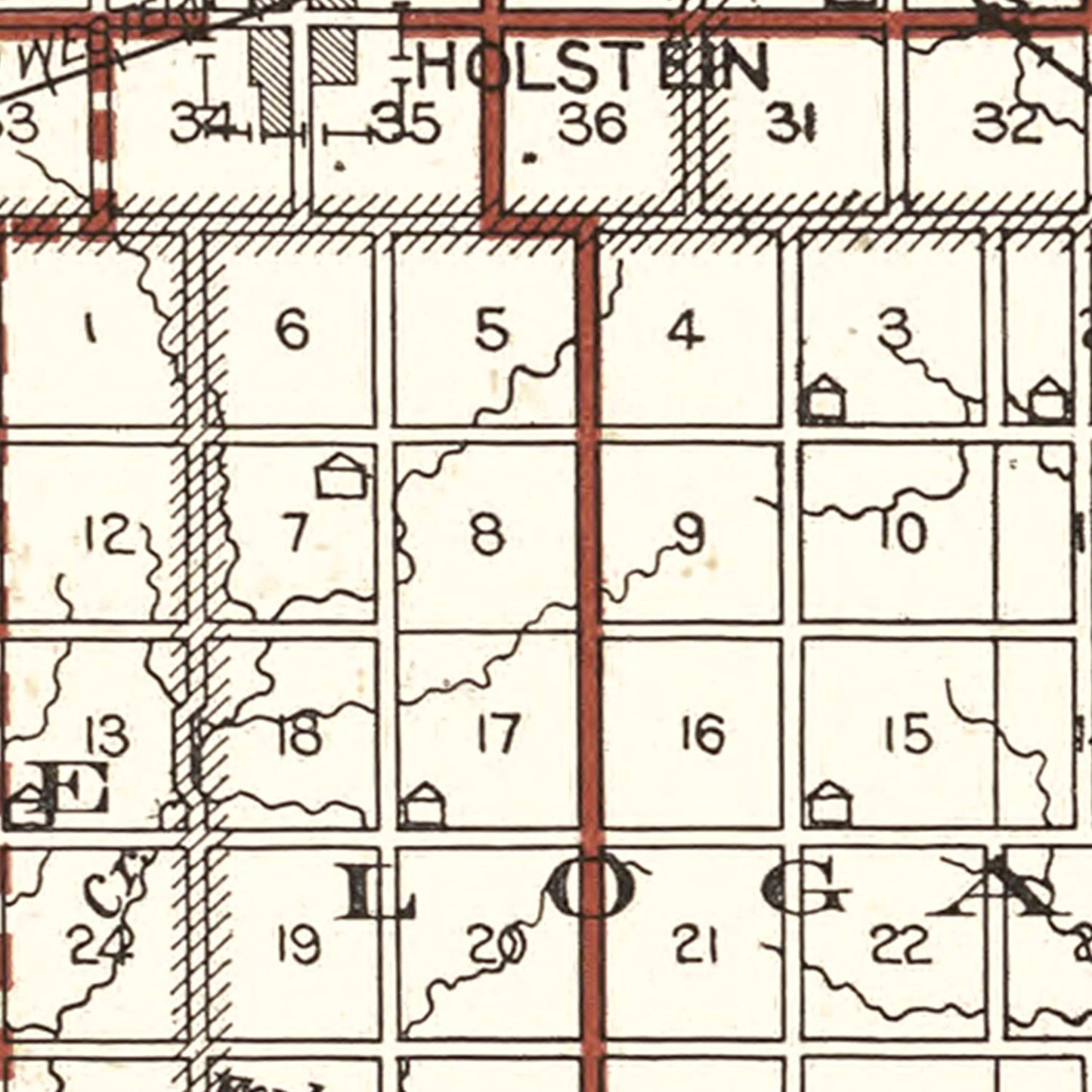 Vintage Map of Ida County, Iowa 1920