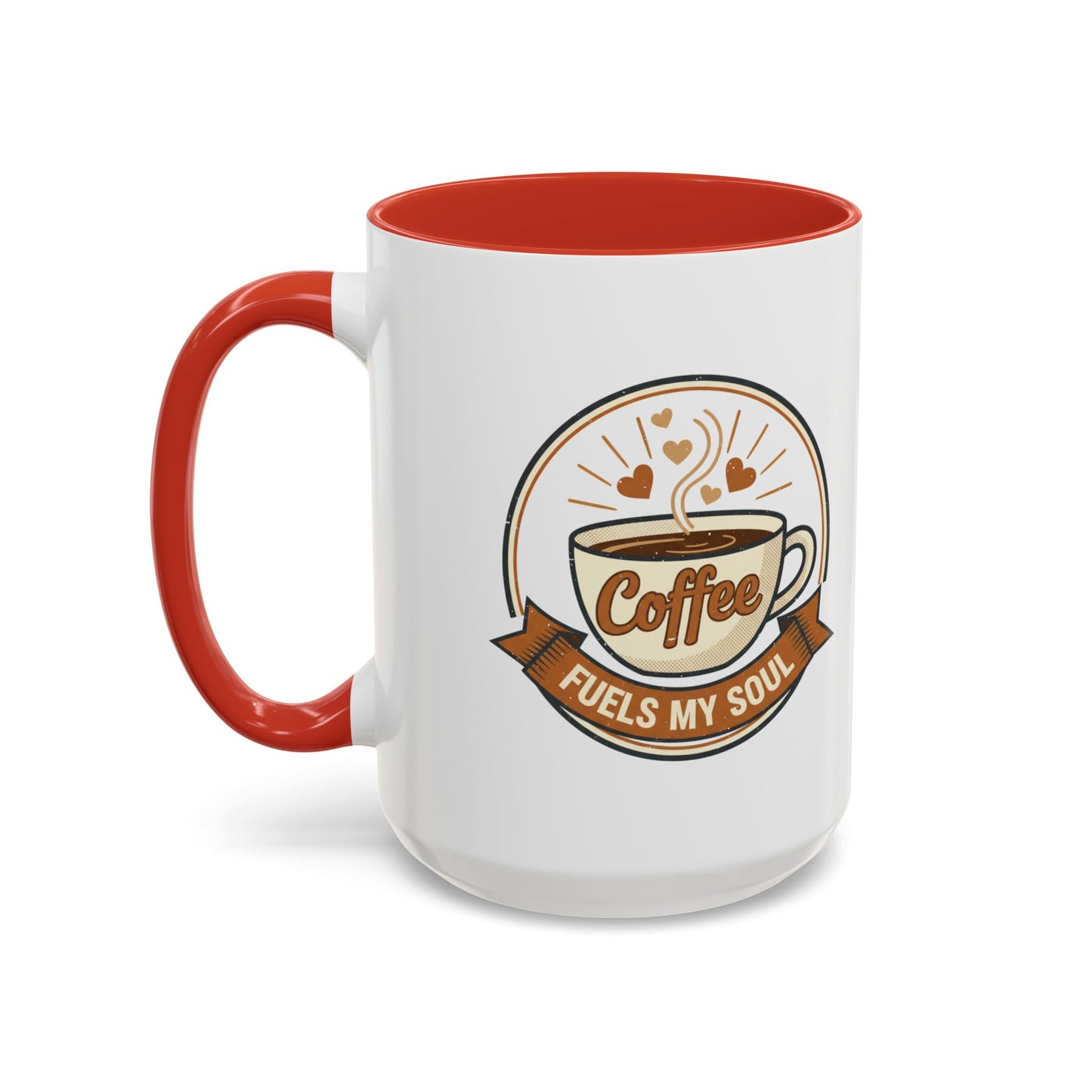 Coffee Mug - "Coffee Fuels My Soul" Accent Ceramic Mug (11/15oz)