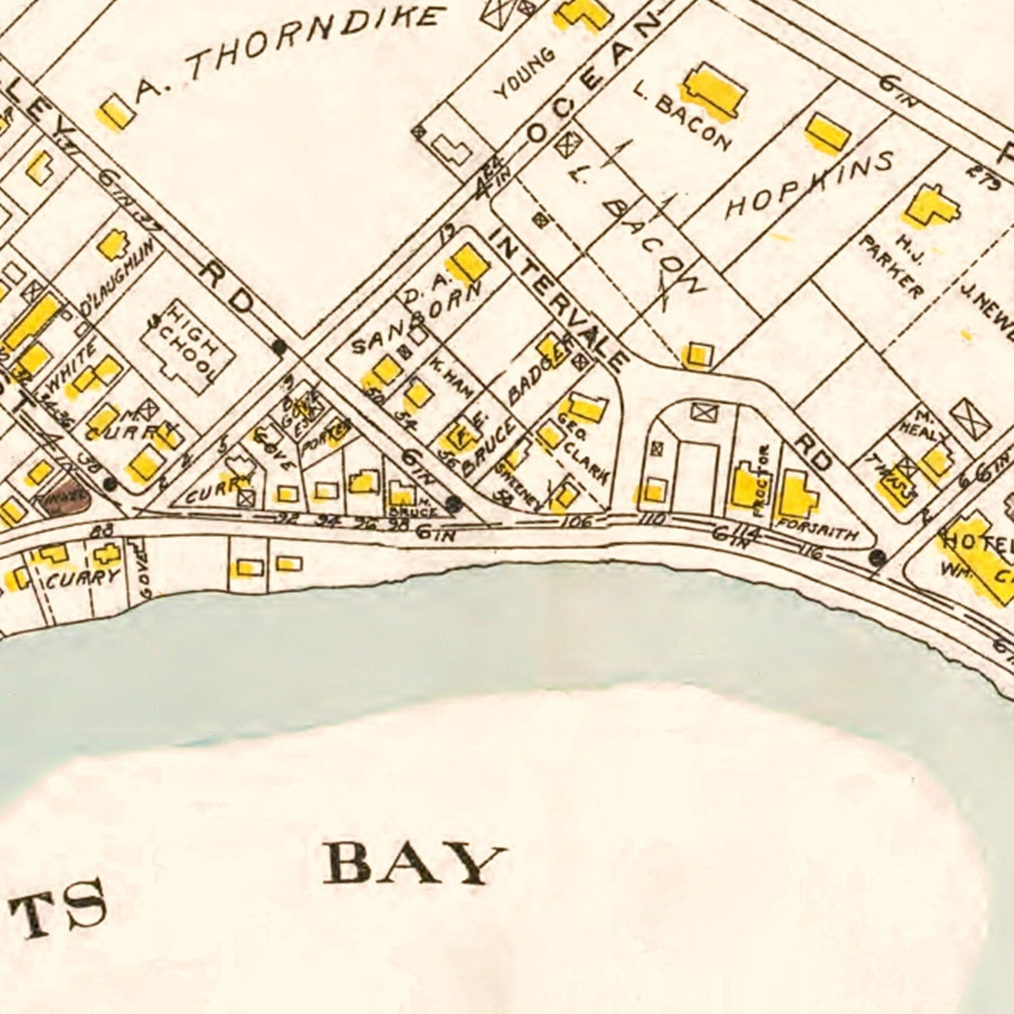 Vintage Map of Nahant, Massachusetts 1924