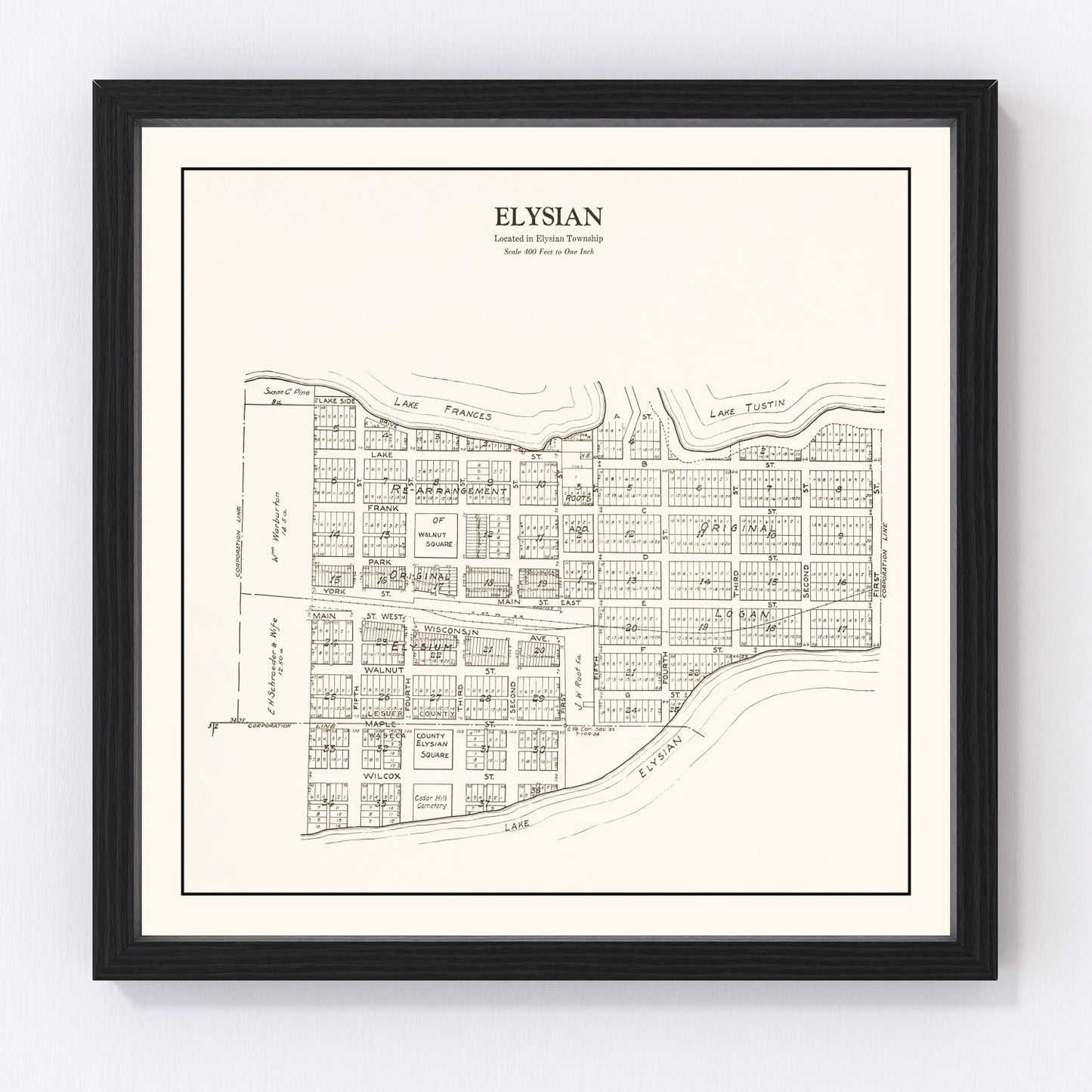 Vintage Map of Elysian, Minnesota 1928