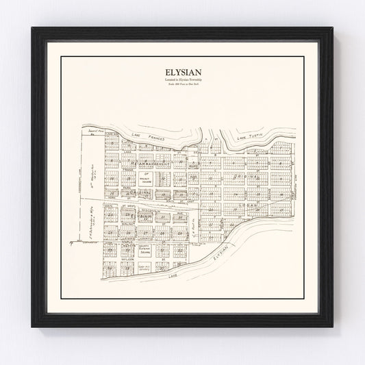 Vintage Map of Elysian, Minnesota 1928