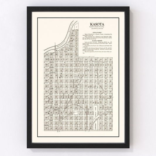 Vintage Map of Kasota, Minnesota 1928