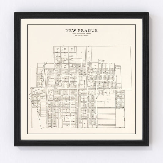 Vintage Map of New Prague, Minnesota 1928
