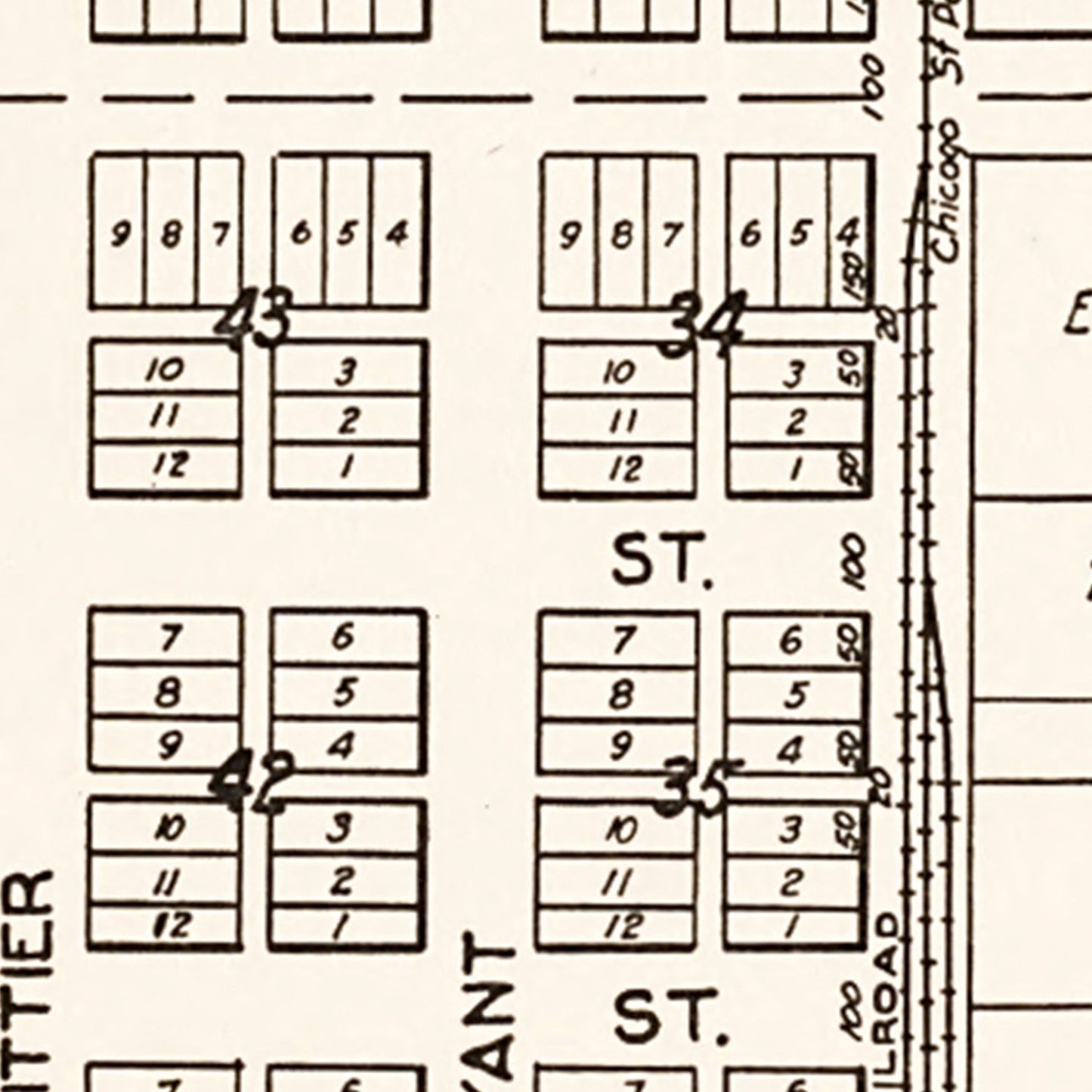Vintage Map of Ottawa, Minnesota 1928