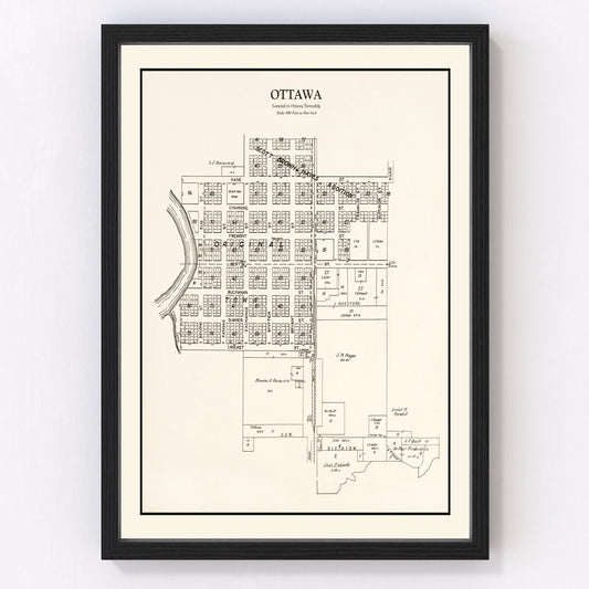 Vintage Map of Ottawa, Minnesota 1928