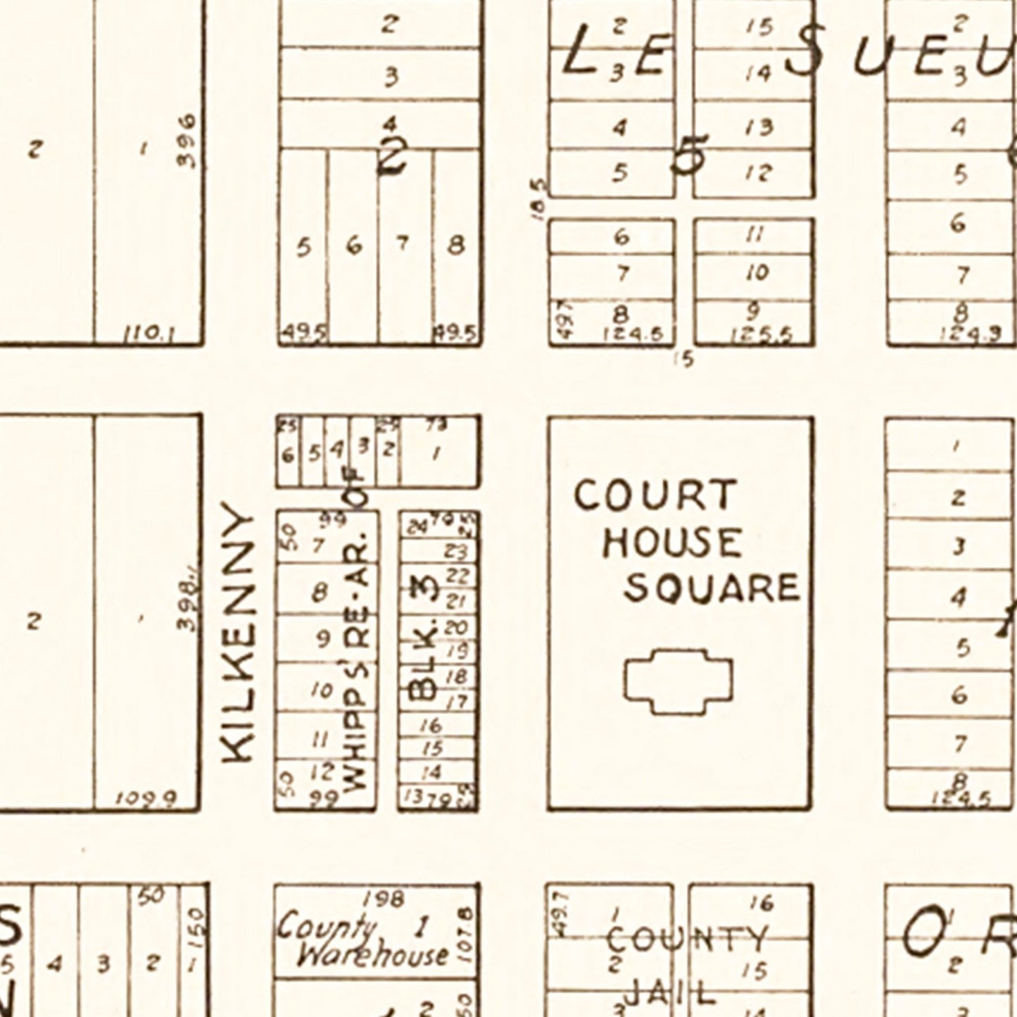 Vintage Map of Le Sueur Center, Minnesota 1928