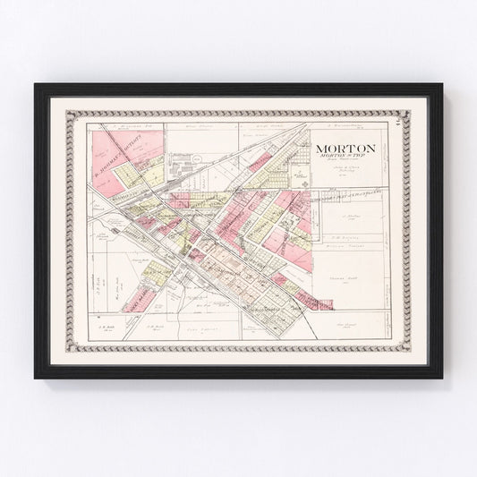 Vintage Map of Morton, Illinois 1929