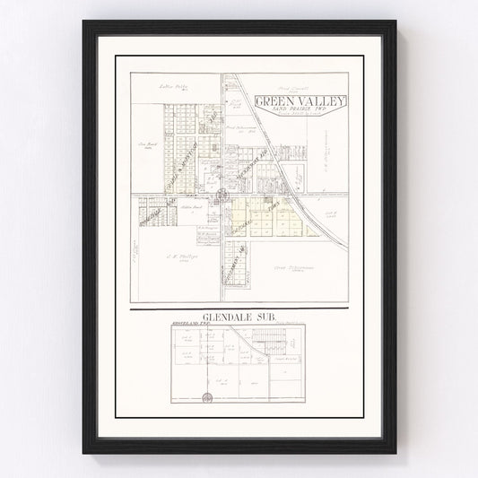 Vintage Map of Green Valley, Illinois 1929