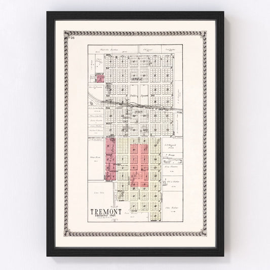 Vintage Map of Tremont, Illinois 1929