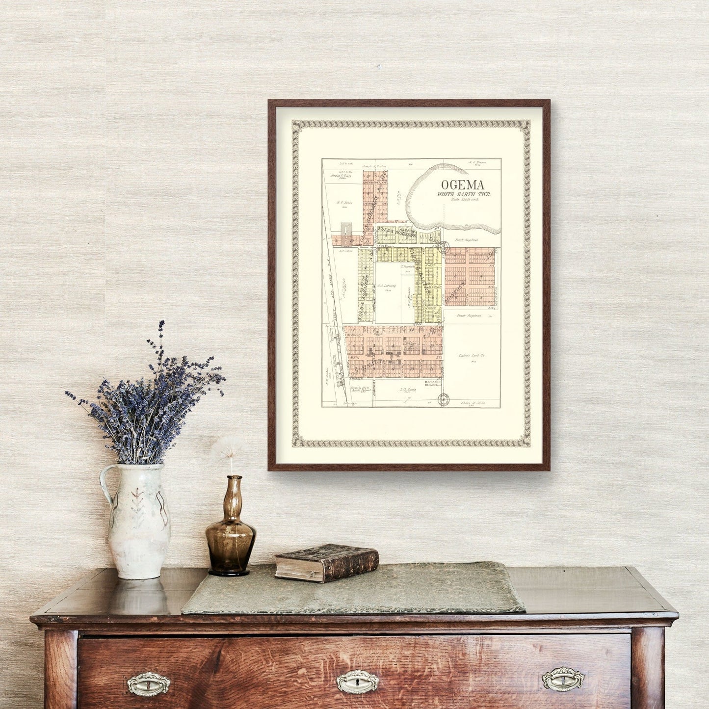 Vintage Map of Ogema, Minnesota 1929